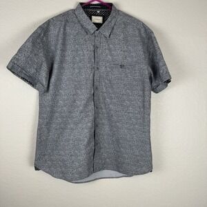 7 Diamonds Shirt Mens XL Gray 4-Way Performance Stretch Short Sleeve Button Down